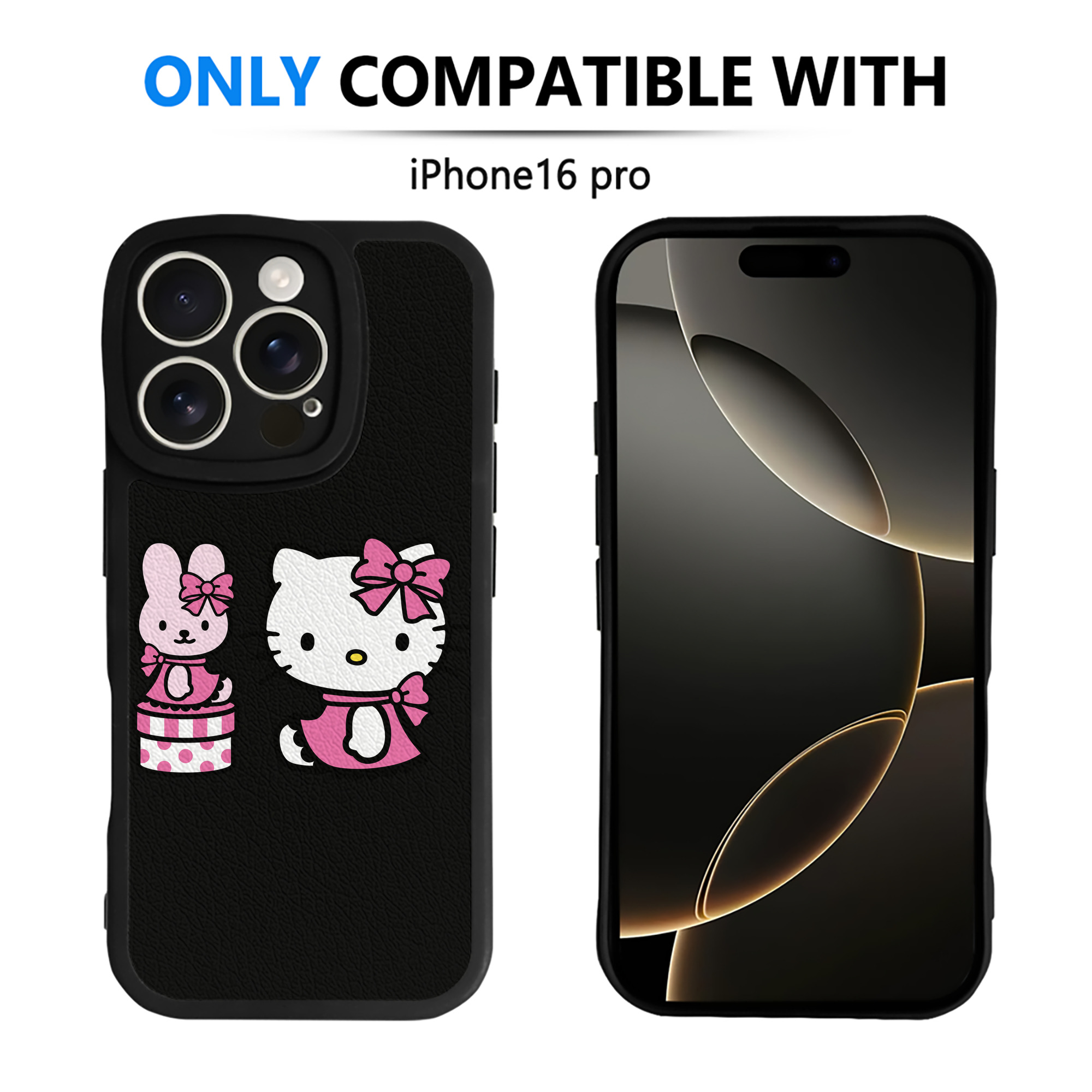 （画像用） Hello Kitty ハローキティ 【iPhone 16シリーズ対応】シリコンスマホケース（レザー調） 材質：シリコン